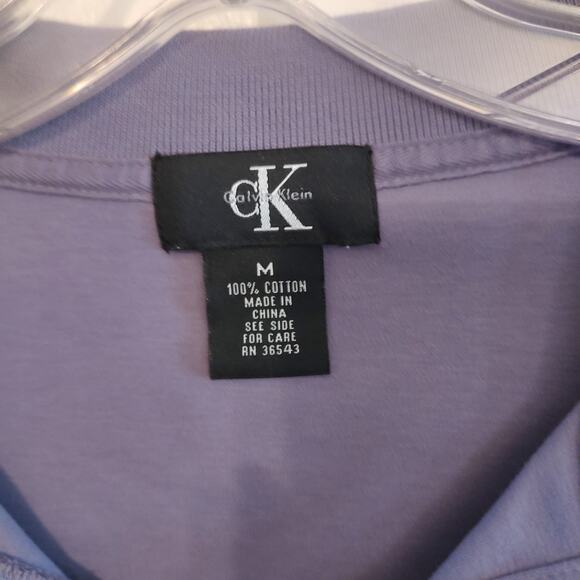 Calvin Klein Purple Polo Shirt Size M 100% Cotton RN 36543 - Picture 4 of 8